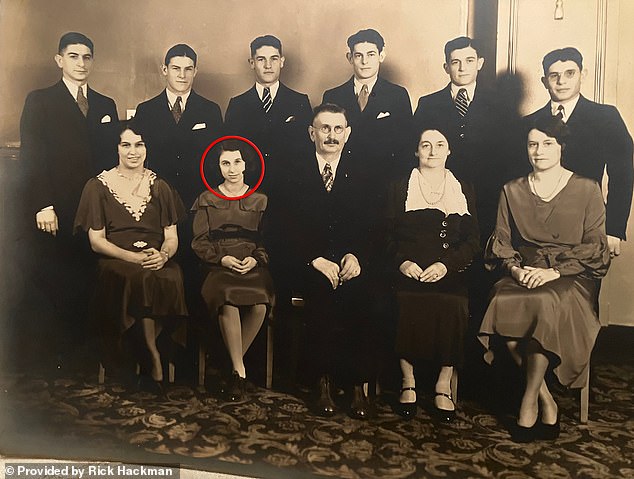 A photo of Florence with her parents and her siblings