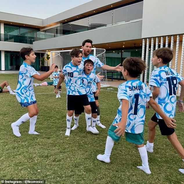 In Messi's most recent Instagram post, he played football with children in Rosario this week