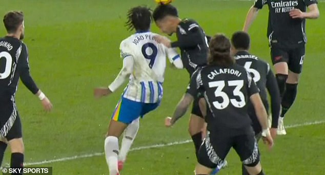 1736026841 403 Arsenal and Brighton fans clash over Joao Pedros controversial penalty