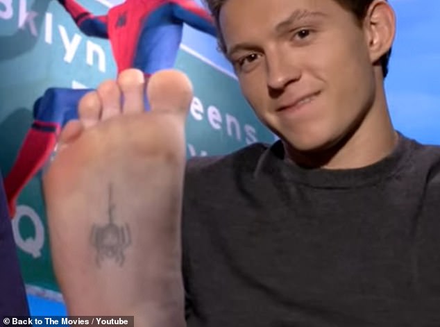 Spider-Man star Tom Holland, 28, got a tattoo in 2017 to commemorate landing the iconic scroll on the bottom of his foot