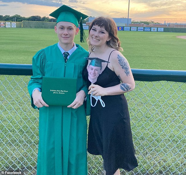 Hubert with Brooke at his 2021 graduation from Archbishop Shaw High School