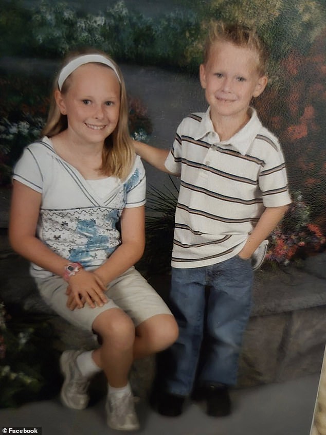 Hubert with his sister as children in a photo shared online after his death