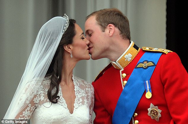 The childhood sweethearts kissed on the balcony of Buckingham Palace after they married in 2011.