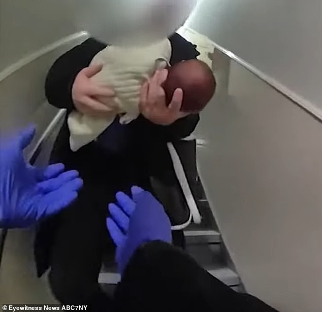 Heartbreaking bodycam video captured the moment officers arrived at the Brooklyn home where a harried mother handed them her newborn baby last Friday evening.