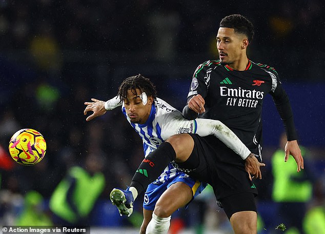 After Arsenal took the lead, William Saliba was key to their control throughout the first half