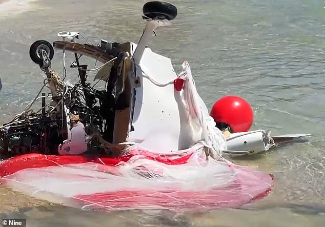 The wreckage was removed from the water on Sunday