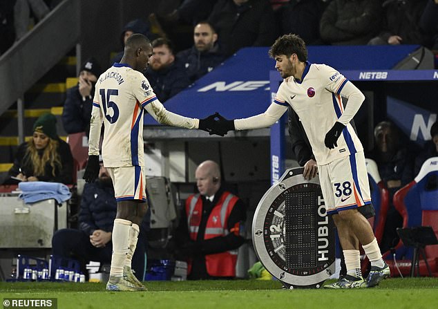 Marc Guiu was one of two substitutes for Crystal Palace, coming on after the 80th minute