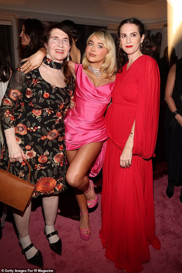 Lynn Hirschberg, editor-in-chief of W Magazine, Sabrina Carpenter and Sara Moonves, editor-in-chief of W Magazine