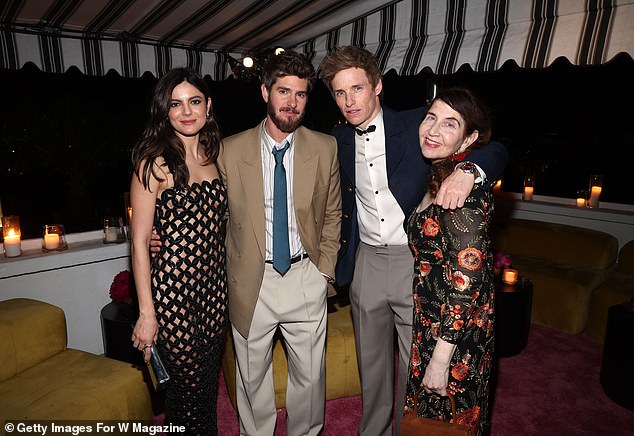 Monica Barbaro, Andrew Garfield, Eddie Redmayne and Lynn Hirschberg