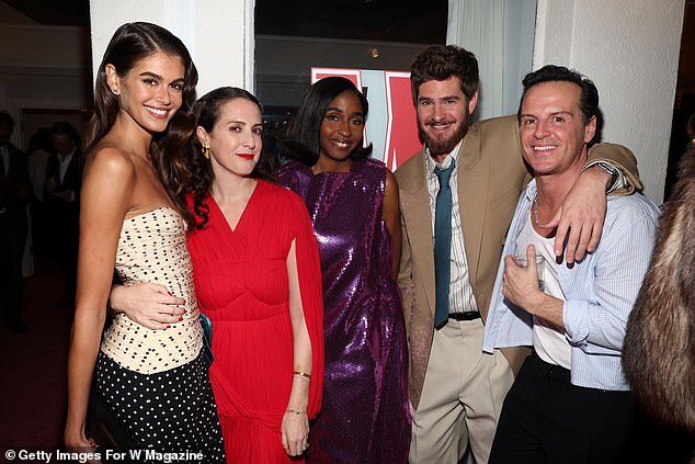 Kaia Gerber, Sara Moonves, W Magazine editor-in-chief, Ayo Edebiri, Andrew Garfield and Andrew Scott