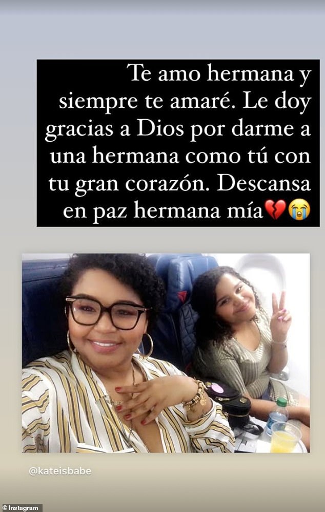 Acosta's younger sister Khatyan confirmed her death in an Instagram post shared with her 130,000 followers, showing the pair smiling while on a plane