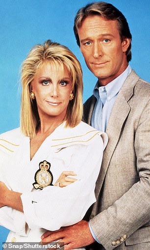 Van Ark is best known for her role as Valene Ewing in Knots Landing. Her character famously dated husband Gary Ewing, played by Ted Shackelford (pictured)