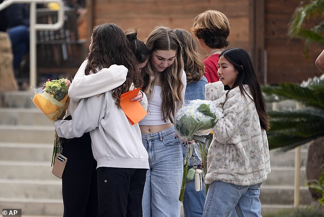 Kelly's friends gathered Friday at First Christian Church in Huntington Beach to honor her and her father's lives