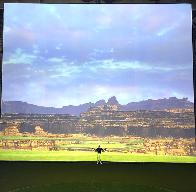 24 of the PGA Tour's best take to a 65-foot-wide, 55-foot-tall screen at the SoFi Center