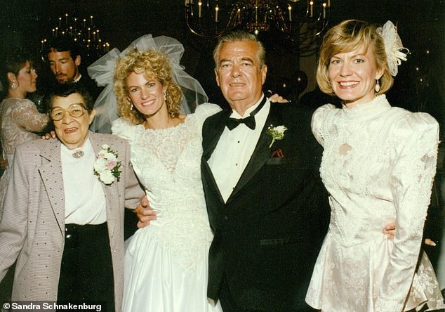 Lee, Sandra, their father Robert Sr and Debbie at Sandra's wedding in 1991