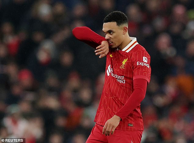 Trent Alexander-Arnold had an evening to forget for the home side and was substituted late