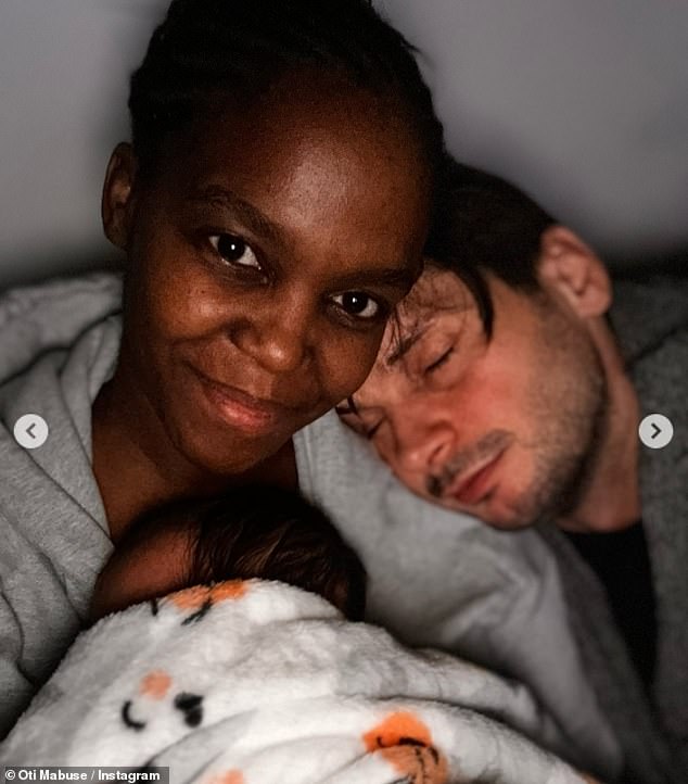 Oti, 34, and her husband Marius Lepure, 41, became parents in November 2023 after their newborn was born prematurely with an infection and spent six weeks in intensive care