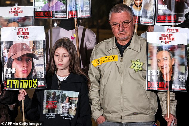 Liri's relatives today called for her release during a protest in Tel Aviv