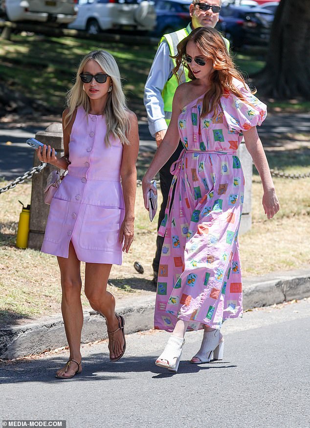 The radio queen, who turns 50 this month, stepped out in a pale pink Oroton dress that showed off her tanned pins, while Gemma turned heads in a flowing maxi dress