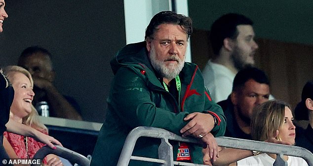 The Gladiator star (pictured at a Souths match in 2023) currently owns 25 percent of the club