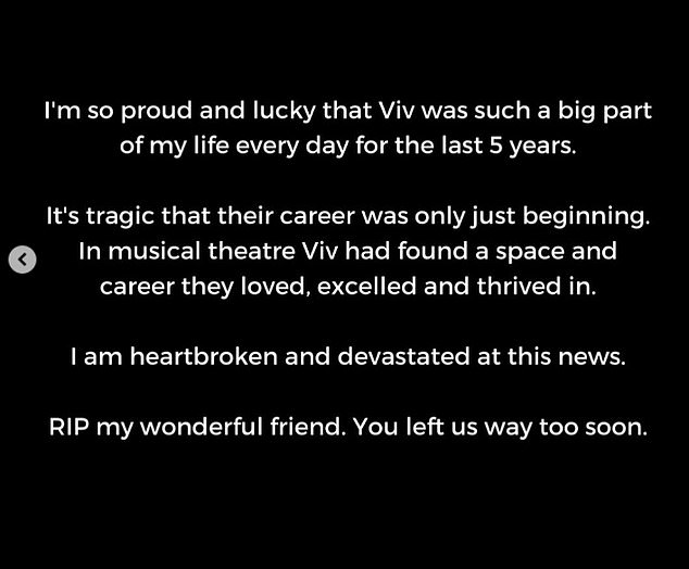 Simon Jones PR confirmed the news on Instagram, writing: 'It is with immense sadness that we let you know that our beloved James Lee Williams - The Vivienne, passed away this weekend'