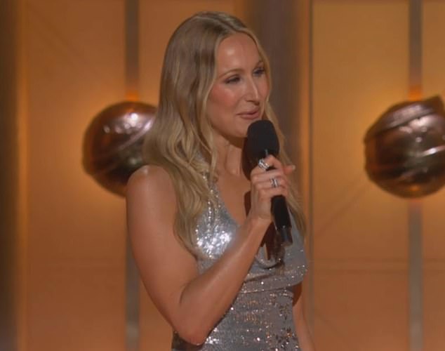 During her opening monologue, Glazer, 40, made a joke about the newly engaged couple