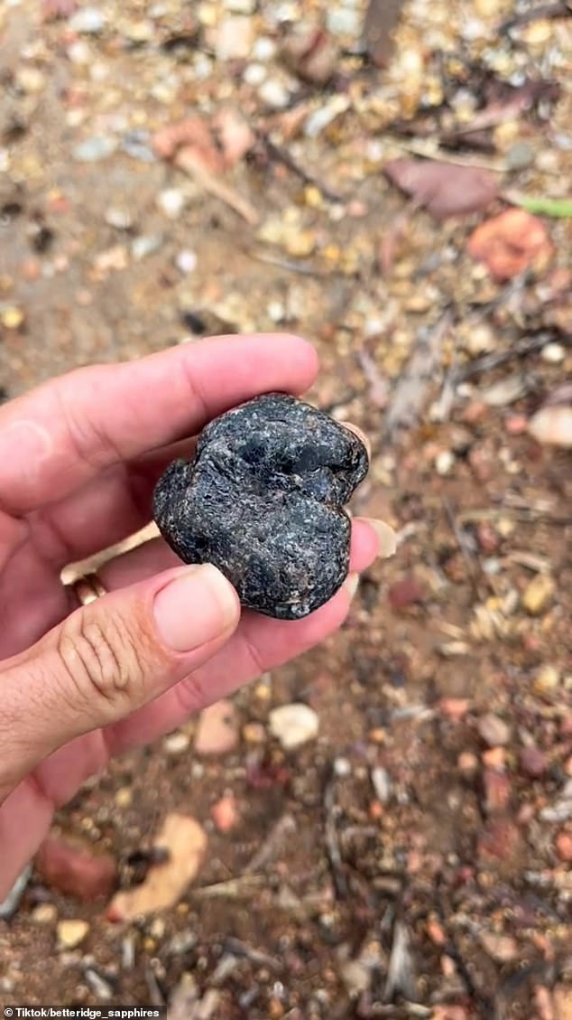 Mr Betteridge said the 394-carat sapphire (pictured) was just 'waiting to be found'