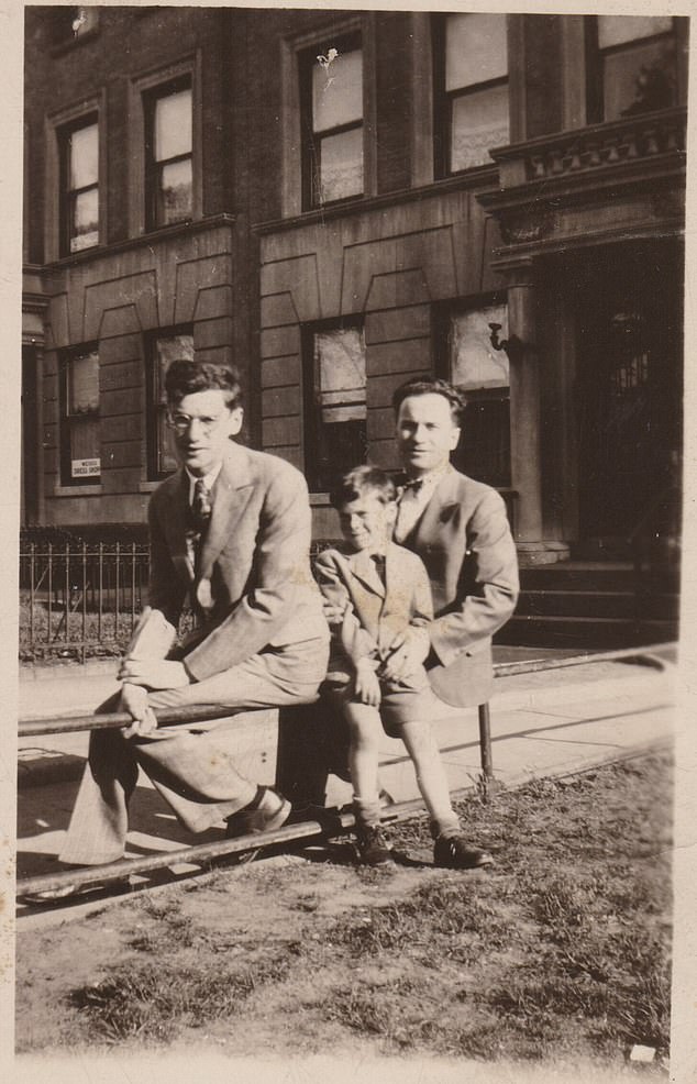 The photo shows Dr. Liebman's father [left] who died when he was 66 of a heart attack, next to his brother Cyrus. Their father David sits on the far right. He died at the age of 41