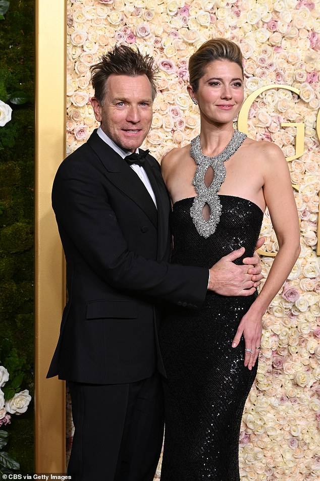 Ewan put on a much-loved show with his wife Mary Elizabeth Winstead at the Golden Globe Awards