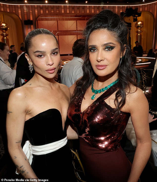 During the high-profile ceremony, Salma posed next to Zoe Kravitz