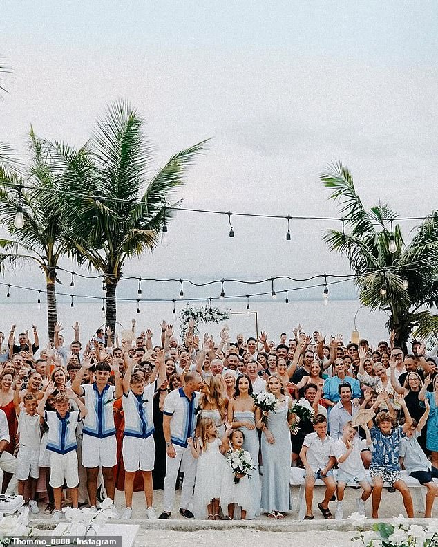 The couple got married at the Suku Beach Club in Nusa Ceningan, Bali, along with 100 of their closest family members and friends