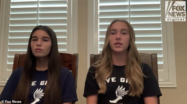 Taylor and Kaitlyn were allegedly confronted by school staff for wearing t-shirts that read 