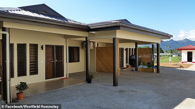 The 26-year-old was on a short stopover at Westfield Homestay (pictured) in Nadi when a guest brutally attacked her