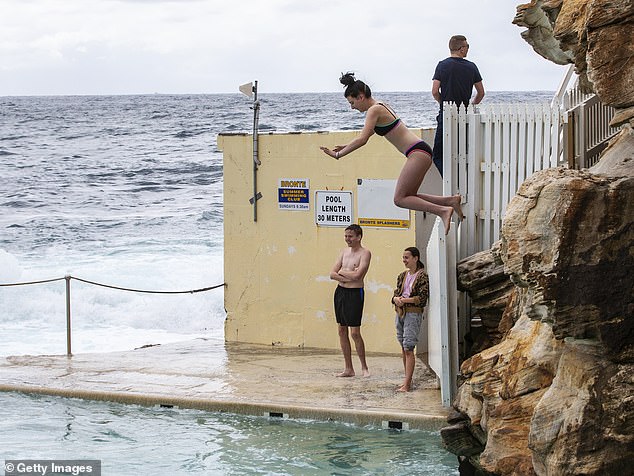 Despite authorities' efforts to stop cliff jumping at Bronte Baths (pictured) by erecting barbed wire and spike posts, it remains a popular activity