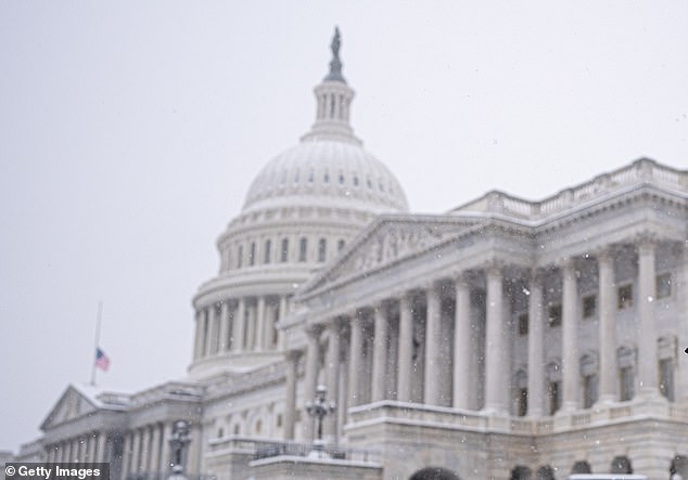 The US Capitol was covered in snow on Monday as lawmakers returned to certify the 2024 election, the top priority as Trump prepares to return to power in two weeks