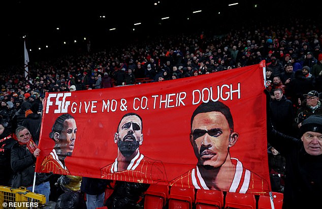 Some Liverpool supporters made their feelings known ahead of the Reds' 2-2 draw with Manchester United