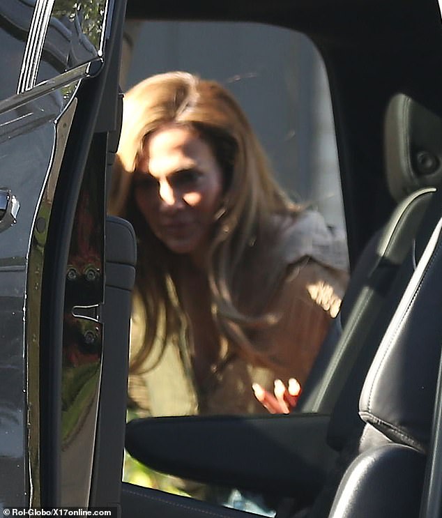 JLo was seen getting out of the backseat of the car