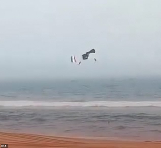 The pair plunged towards the sea at the Rama Krishna Fault in Visakhapatnam, India in Andhra Pradesh.