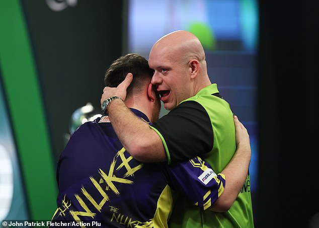 Michael van Gerwen (left), who defeated Littler in the world final, will also participate