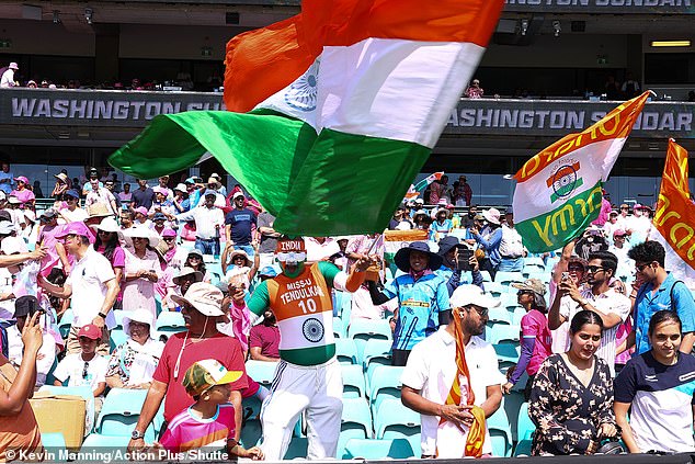 Social media users describe the chant as 'racist' (photo, Indian supporters at the SCG)