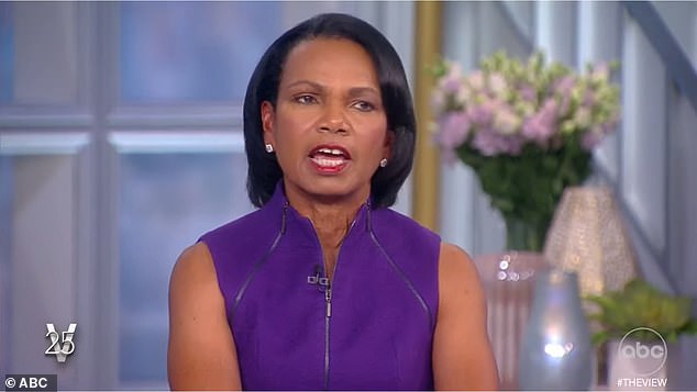 Hostin called out former Secretary of State Condoleezza Rice for saying it was time to 