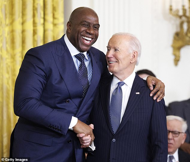 NBA legend Magic Johnson received the prestigious honor at the White House on Saturday