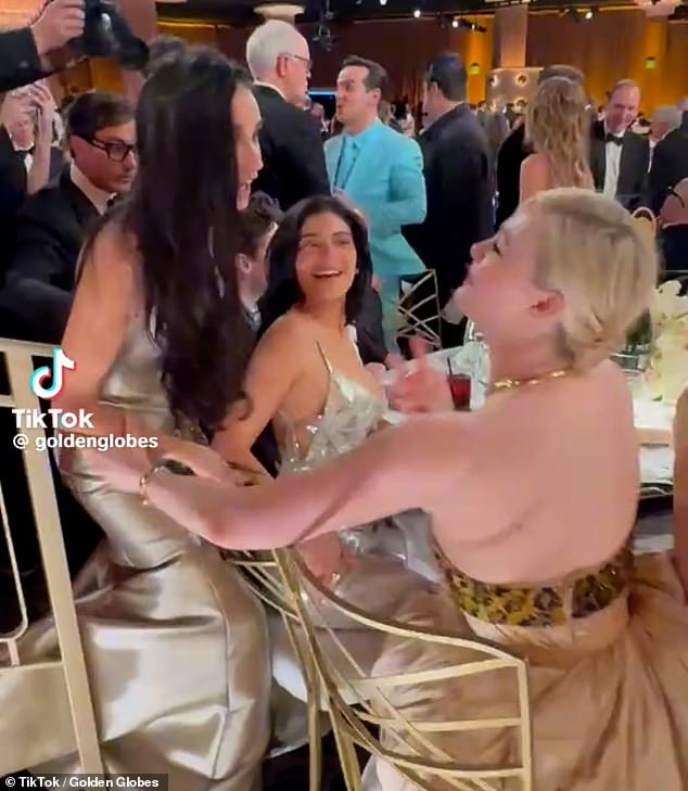 Demi sat down with Elle Fanning shortly after her Golden Globe win for Best Actress