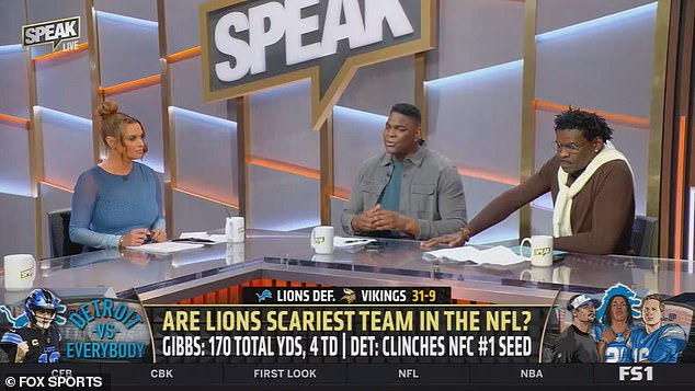 It was business as usual for Taylor as she sat next to Keyshawn Johnson and Michael Irvin