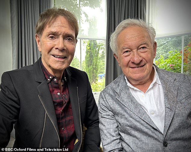 Sir Simon Schama with Sir Cliff Richard. Schama, 79, was almost speechless while interviewing the pop star on his BBC Two programme