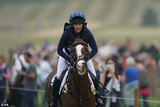 Zara Tindall rides Class Affair during the cross-country element of the Defender Burghley Horse Trials on Monday