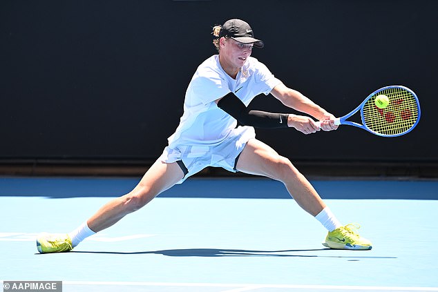 The news was no better for Cruz Hewitt (pictured), who also went out in straight sets, but unlike Tomic, the 16-year-old will get many more opportunities to play his home Grand Slam.