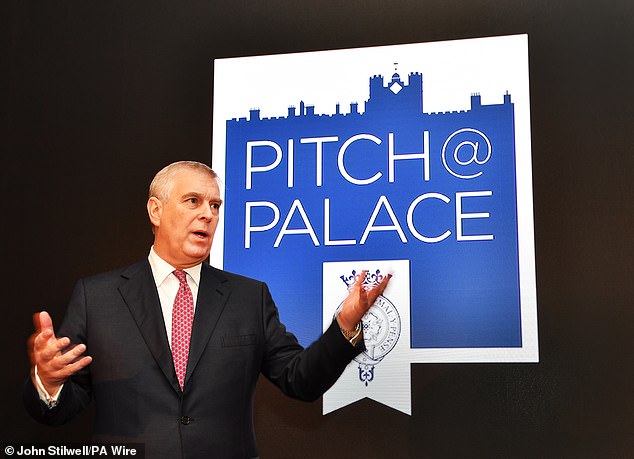 The Duke of York speaks at a Pitch@Palace event - the scheme has been set up to support entrepreneurs