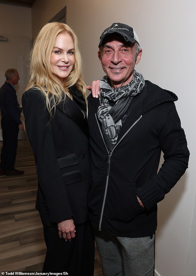 She posed alongside a number of actors at the screening, including Iron Man star Shaun Toub