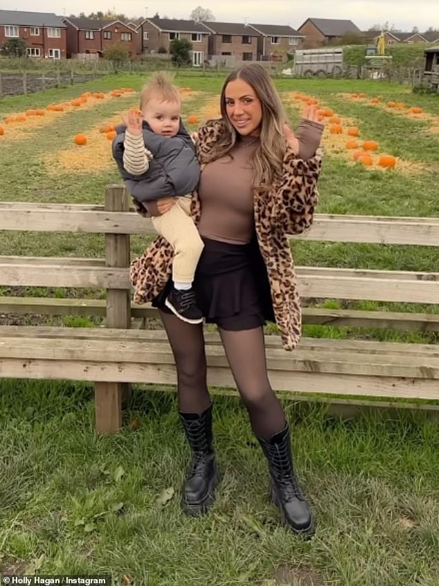 The Geordie Shore actress, 32, reached out to her 1.4 million viewers for some advice and tips on how to manage ADHD while navigating everyday life as a working mother (pictured with her son Alpha Jax)